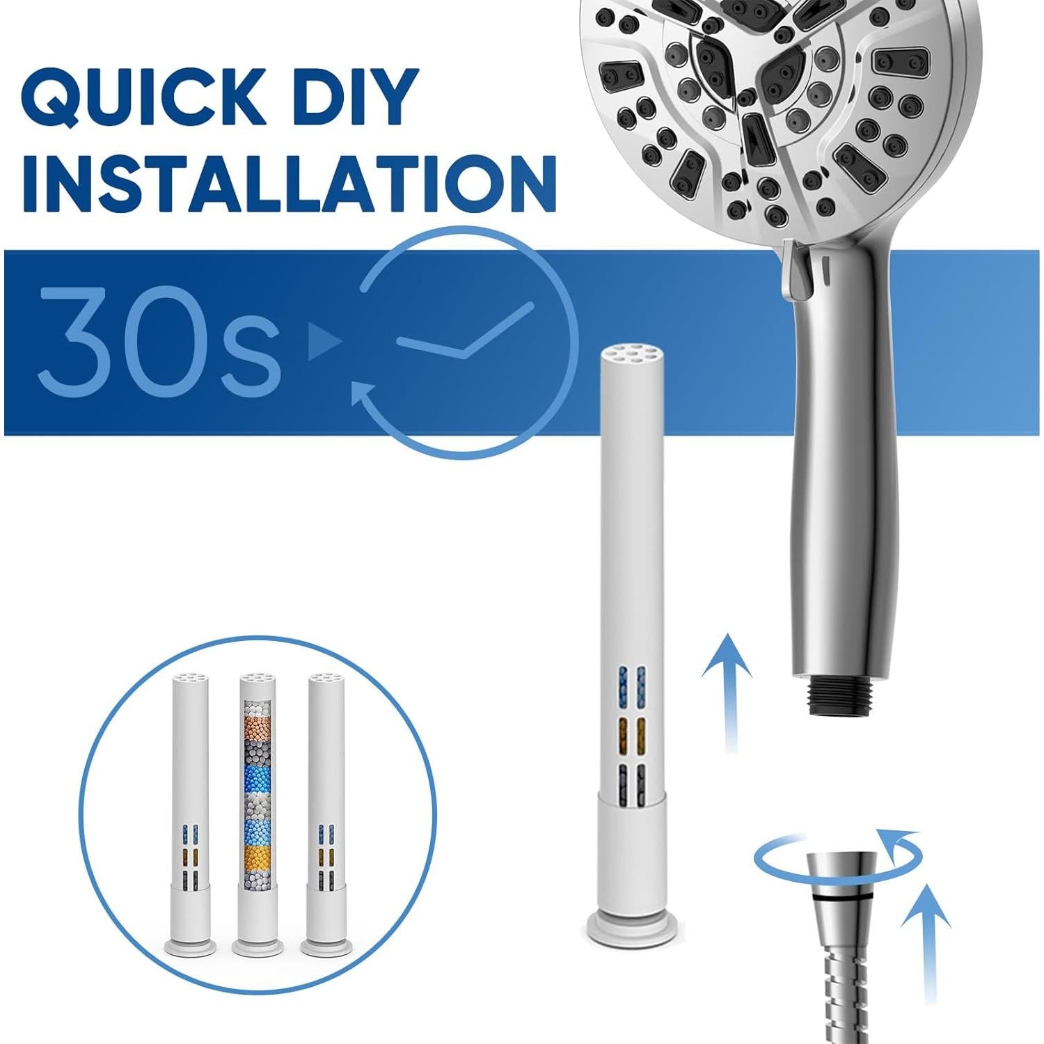 Filtro de Ducha Pavezo No.14951 3 Piezas Filtración 8 Etapas