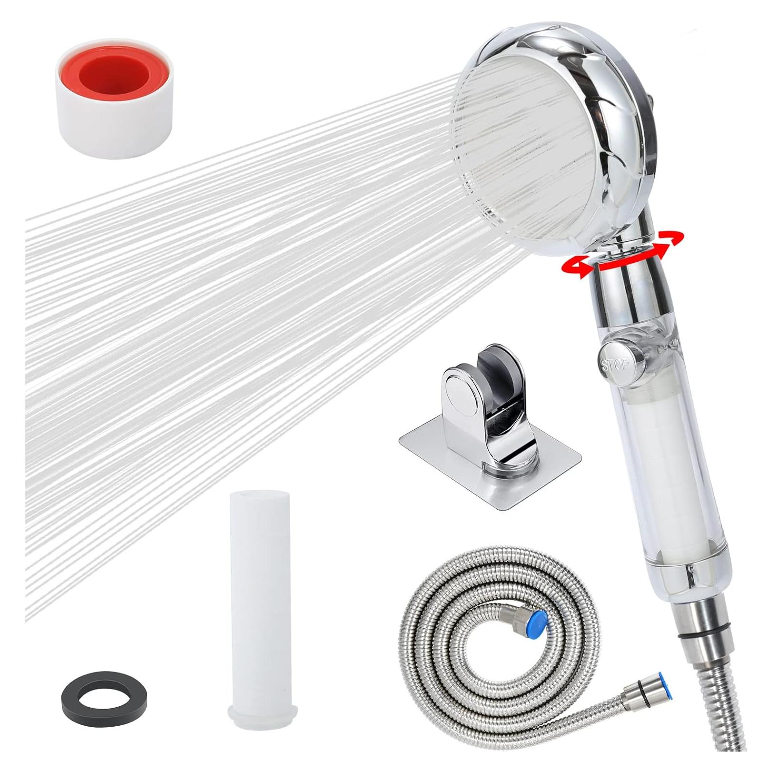 Cabezal de Ducha de Mano Sisiten con Filtro y Manguera 149,86 cm