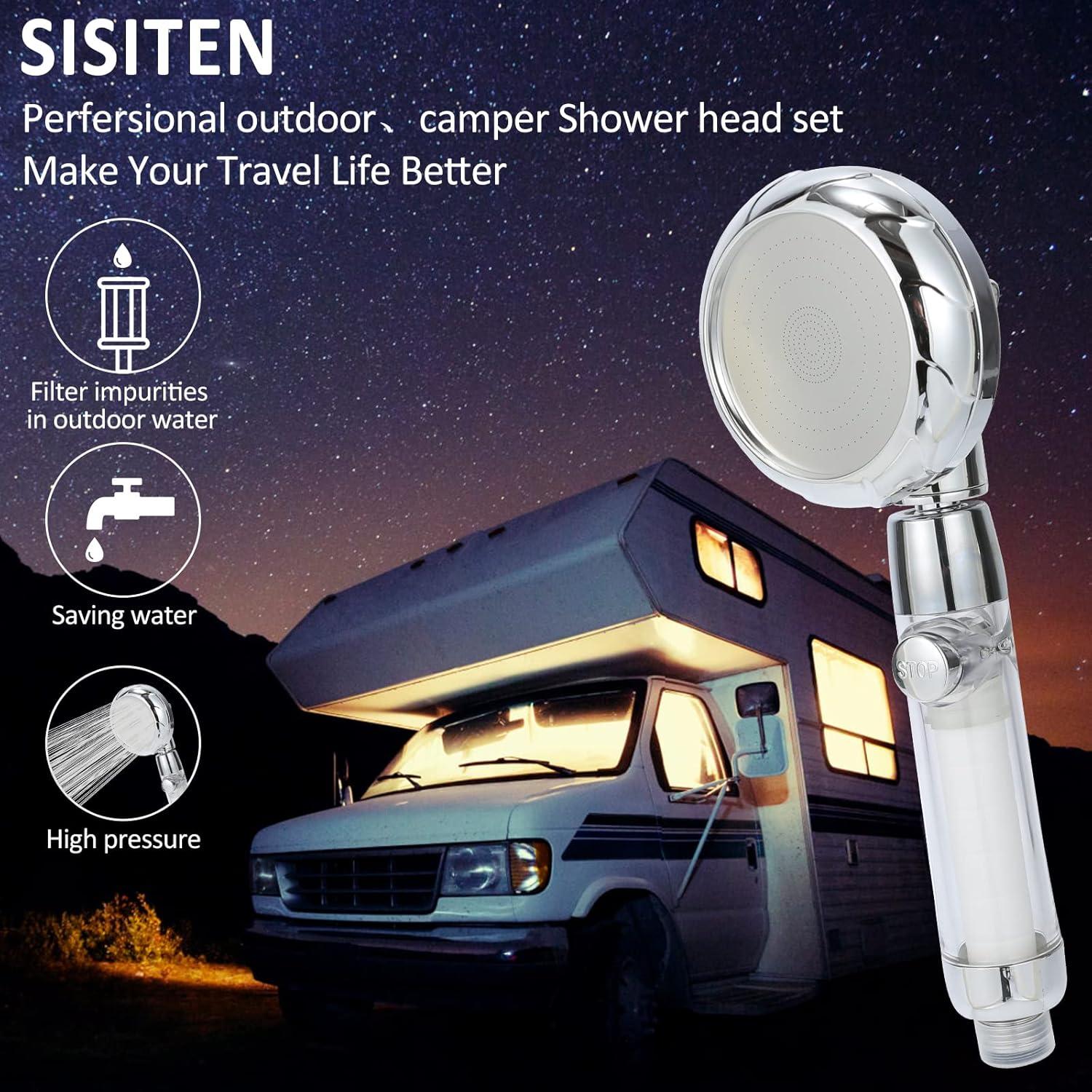 Cabezal de Ducha de Mano Sisiten con Filtro y Manguera 149,86 cm