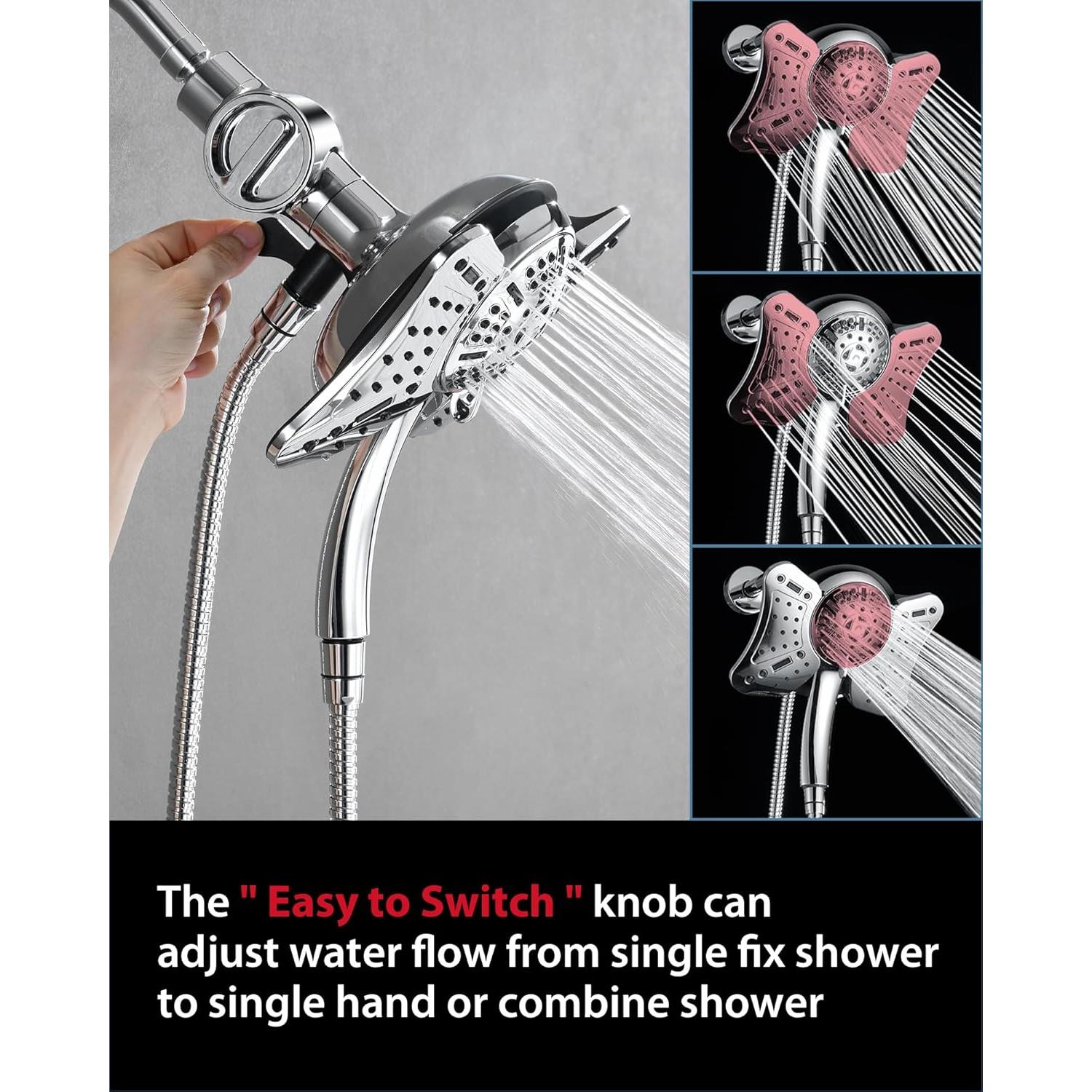 Cabezal de Ducha Filtrado GRICH 2 en 1 con Manguera 152.4 cm