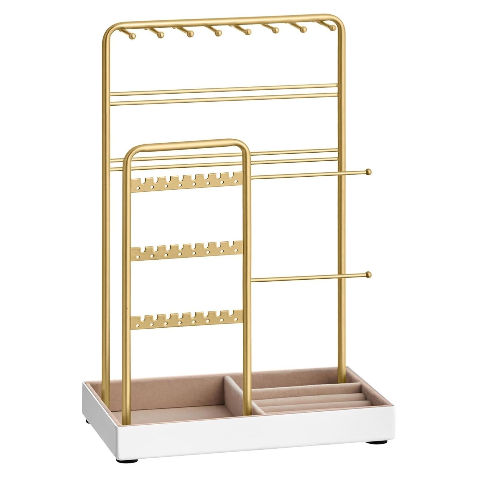 Soporte de Joyería SONGMICS Oro Pálido con Terciopelo 30.8 cm