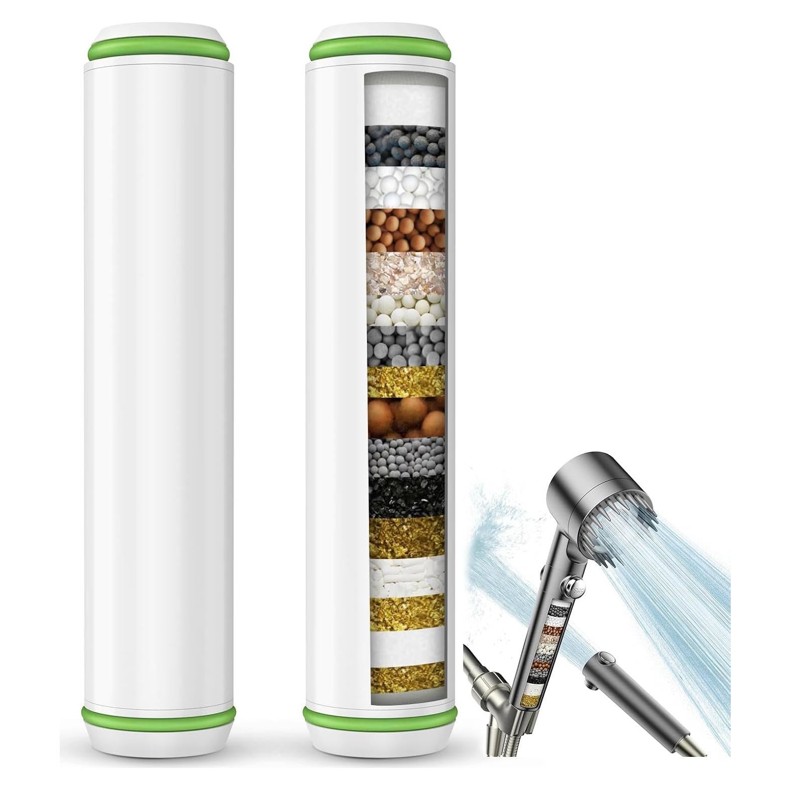 Filtro de Ducha Pweran 18 Etapas - Paquete de 2 Reemplazos