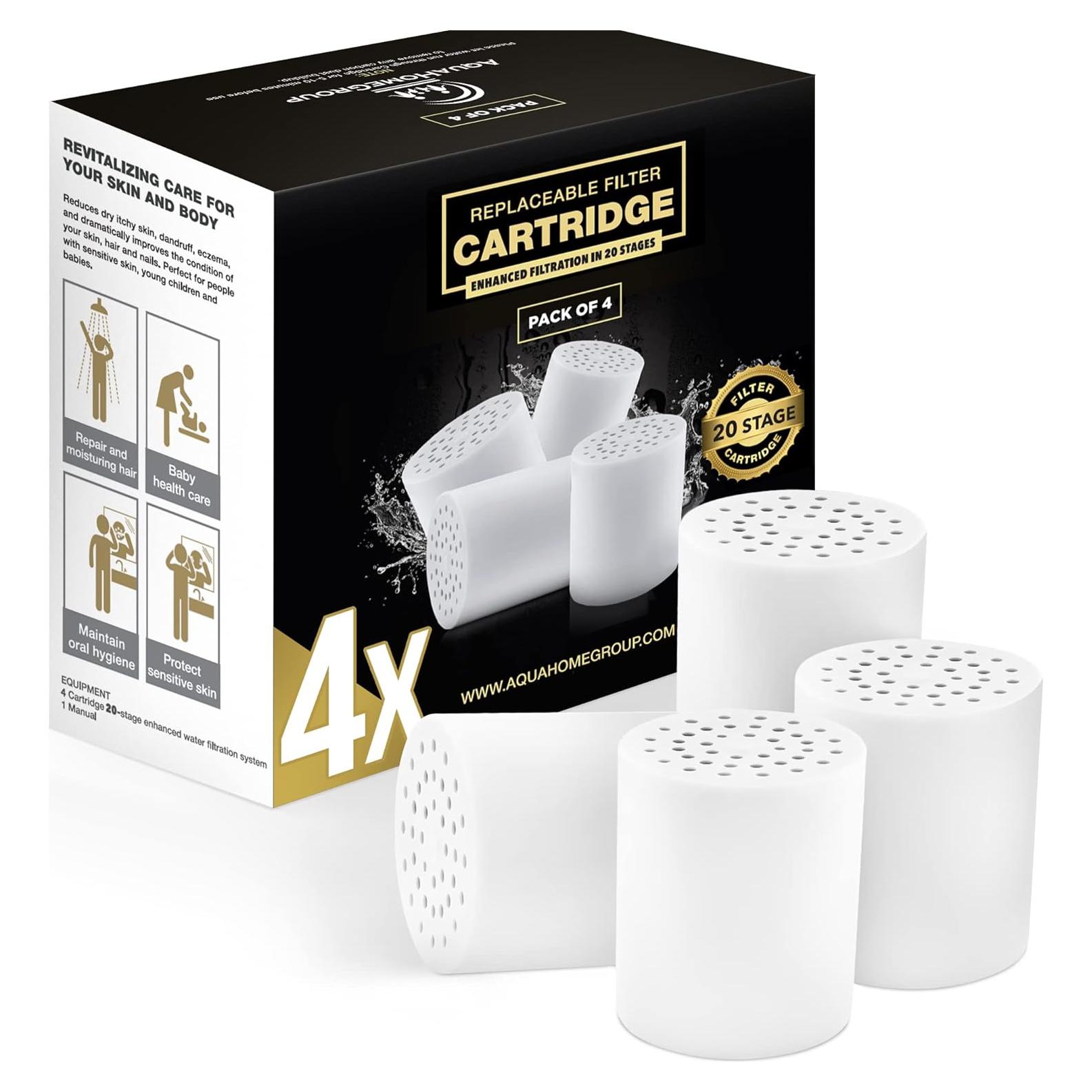 Cartucho Filtro Ducha AquaHomeGroup 20 Etapas 4 Pack