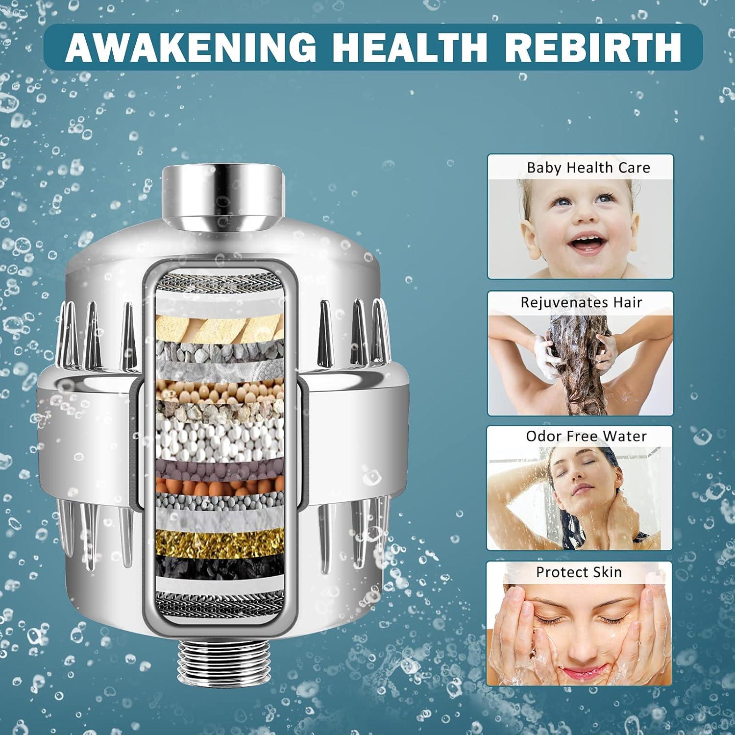 Filtro de Ducha FEELSO 18 Etapas para Agua Dura 0.40 kg