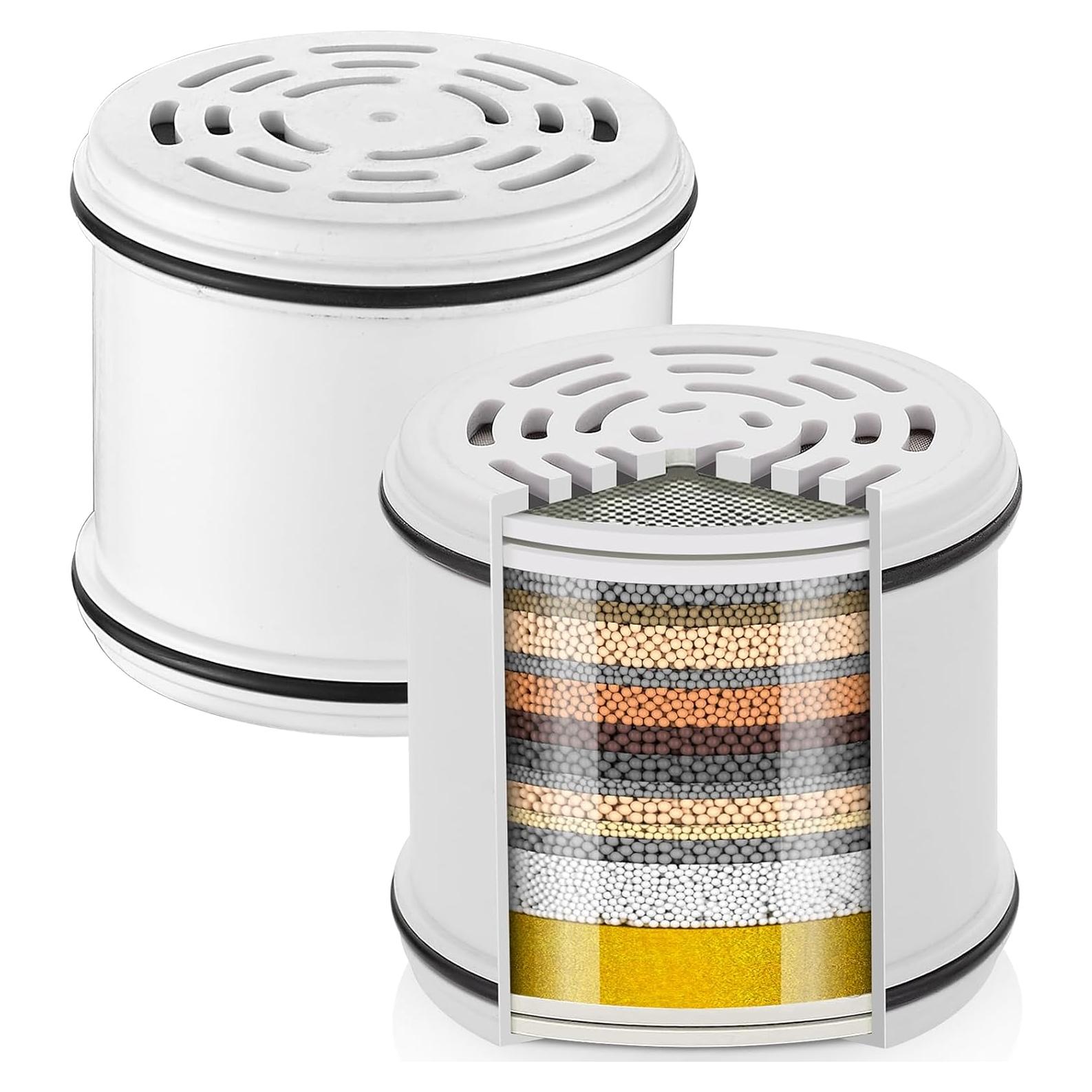 Filtros de Ducha Cobbe 2 Pack - 16 Etapas, Ablandador de Agua