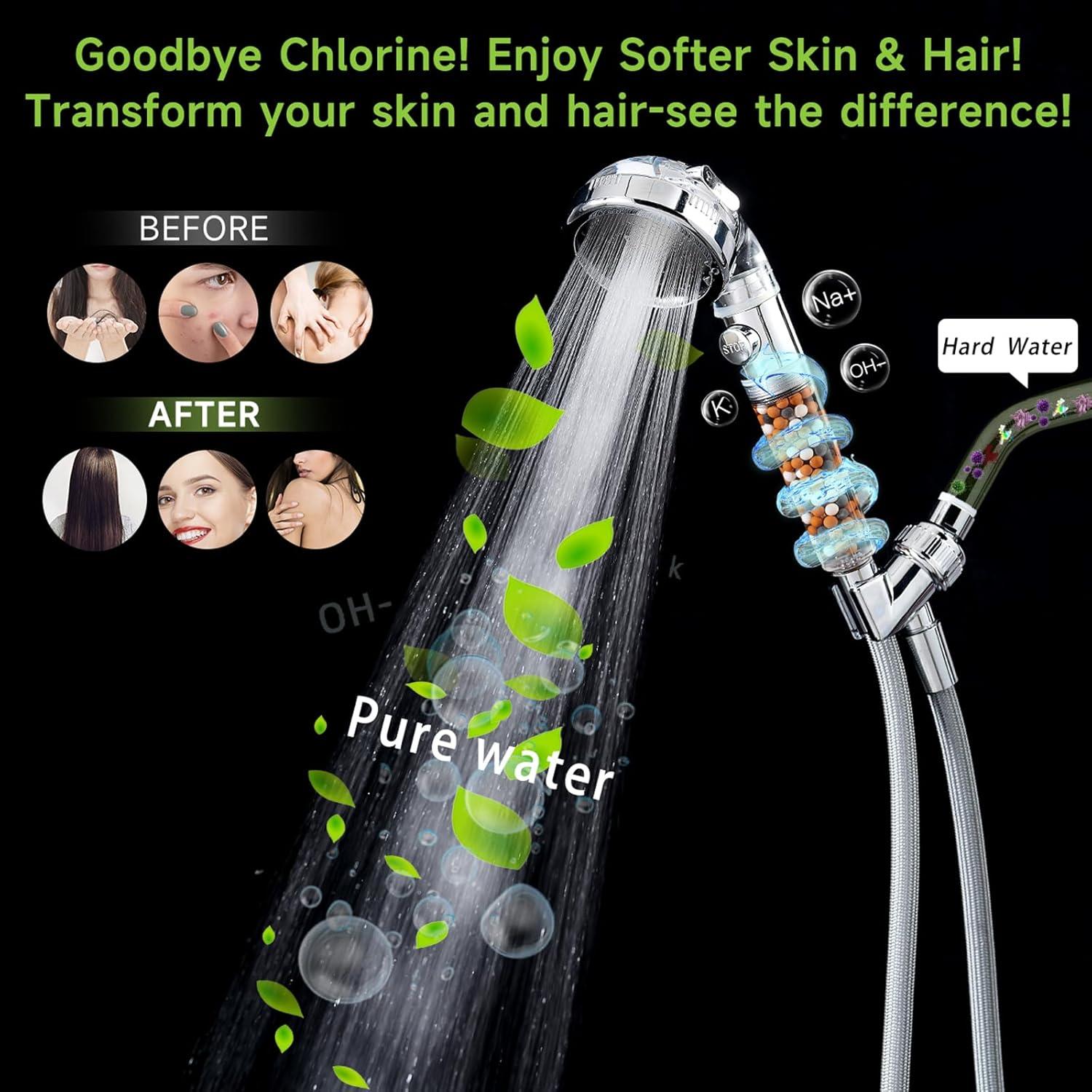 Cabezal de Ducha Filtrado Bebiaeiu BF001 - Alta Presión 4 Modos