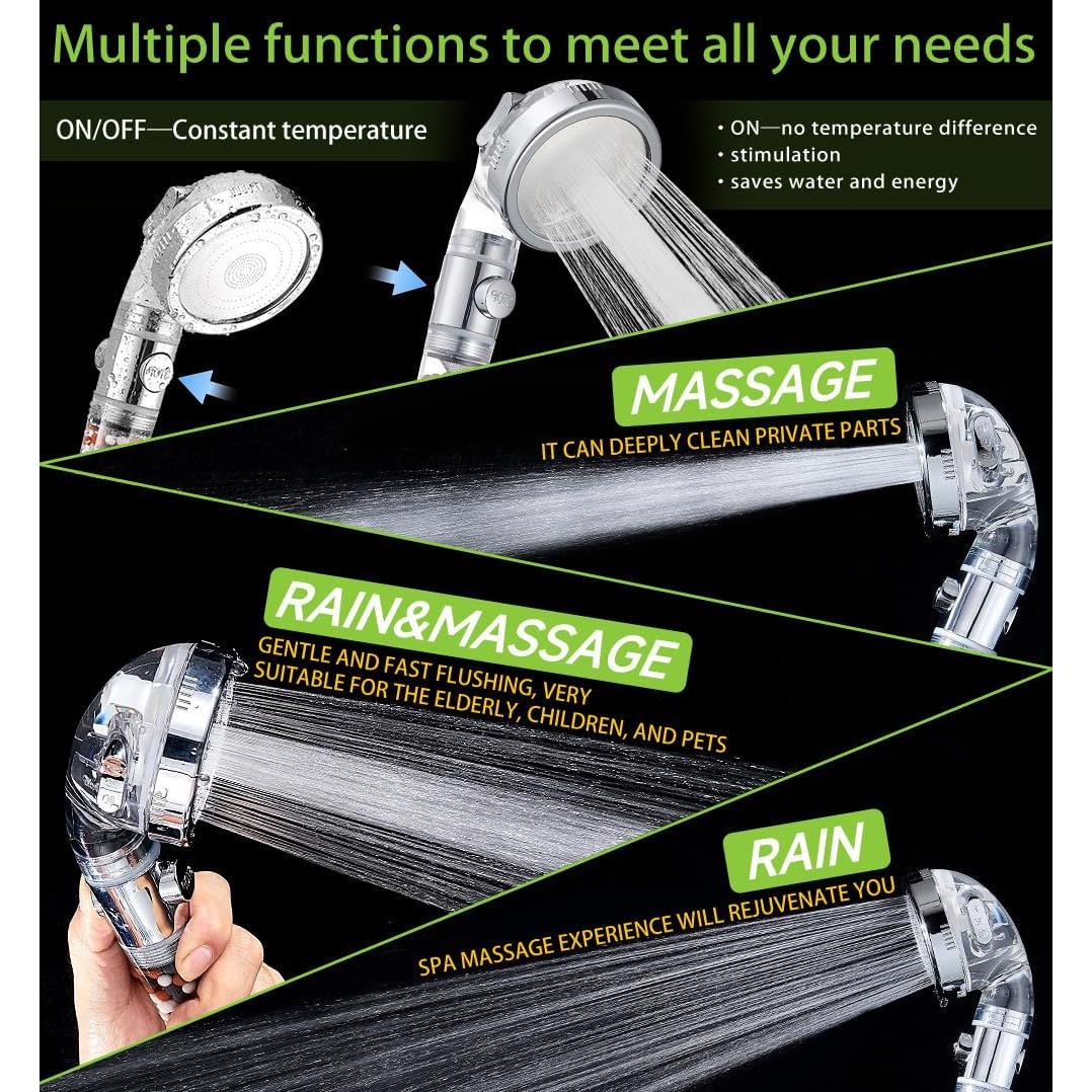 Cabezal de Ducha Filtrado Bebiaeiu BF001 - Alta Presión 4 Modos