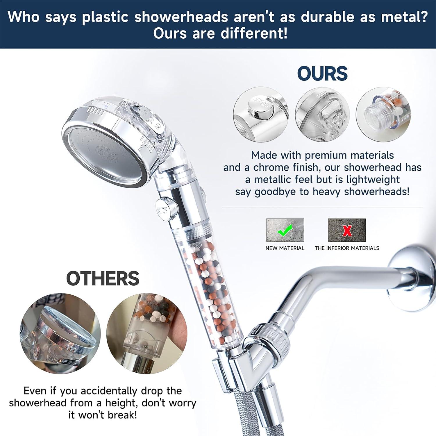 Cabezal de Ducha Filtrado Bebiaeiu BF001 - Alta Presión 4 Modos