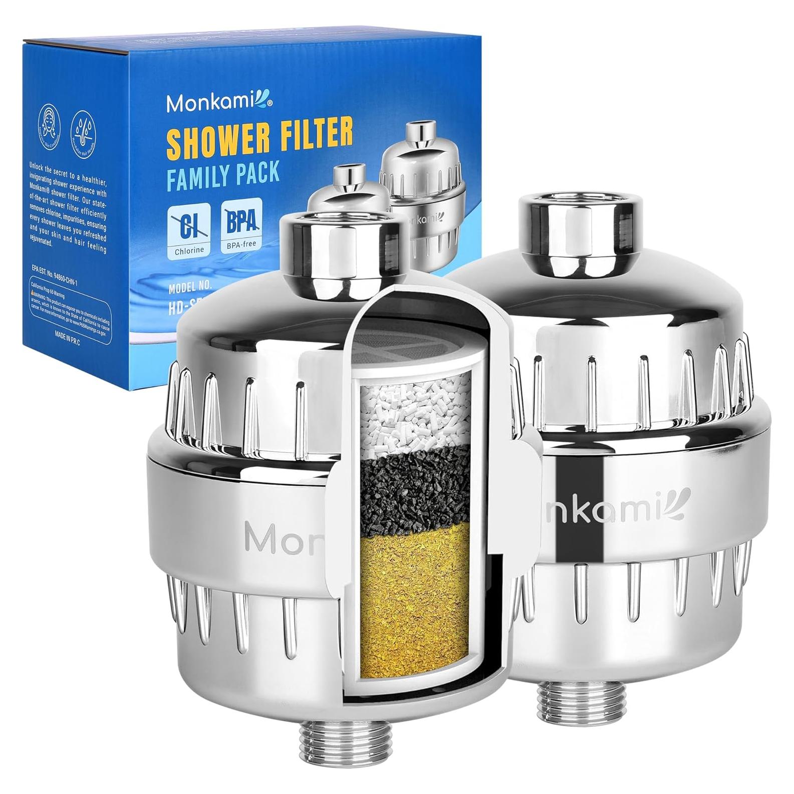 Filtro de Ducha Monkami HD-SF500 Cromo 2 Unidades