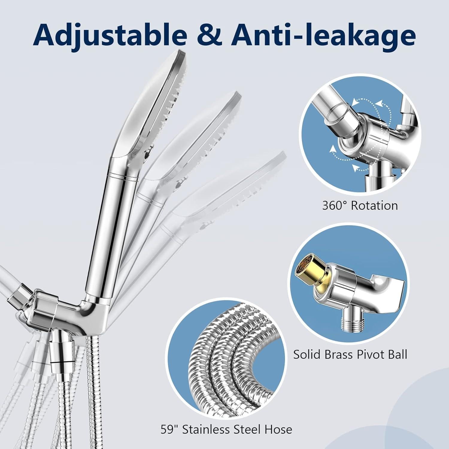 Cabezal de Ducha Filtrado KOSNEW Alta Presión 11.94 cm