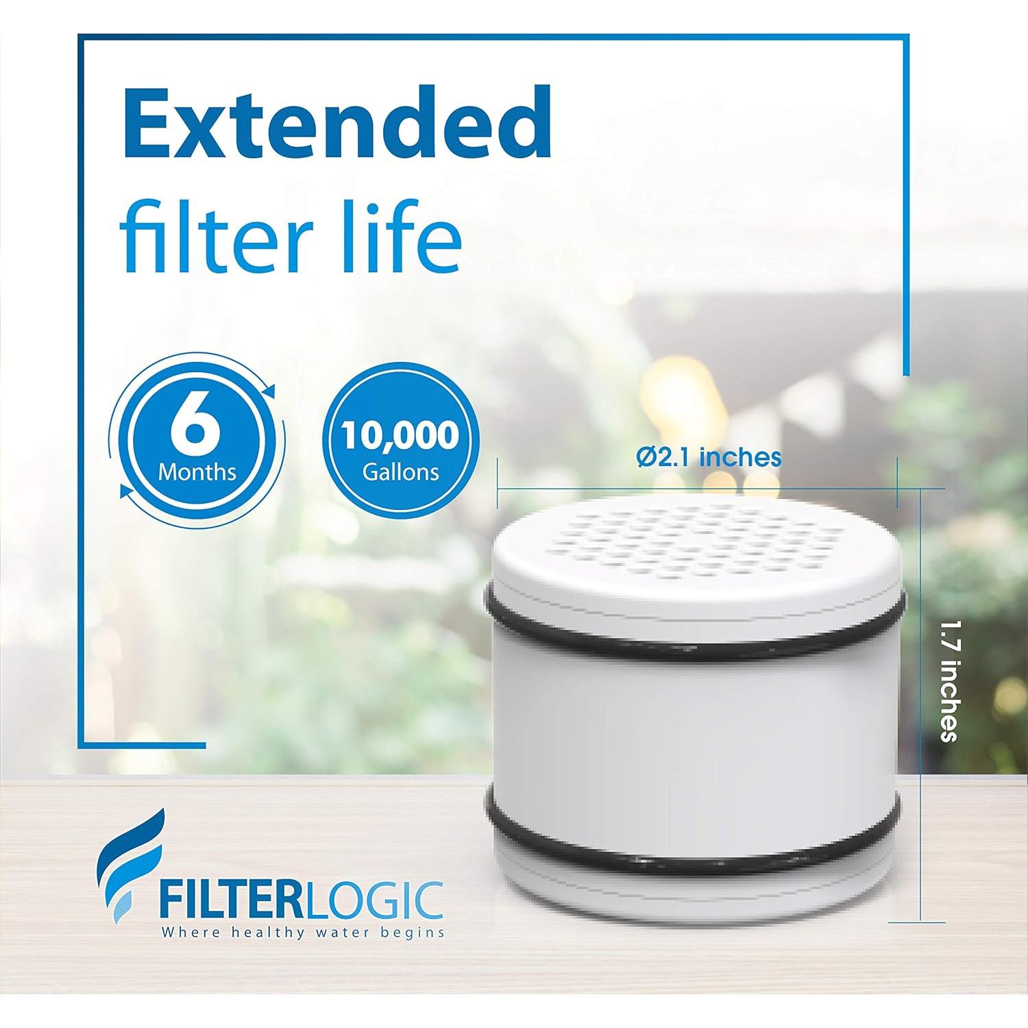 Filtro de agua para ducha Filterlogic WHR-140 KDF 3 unidades