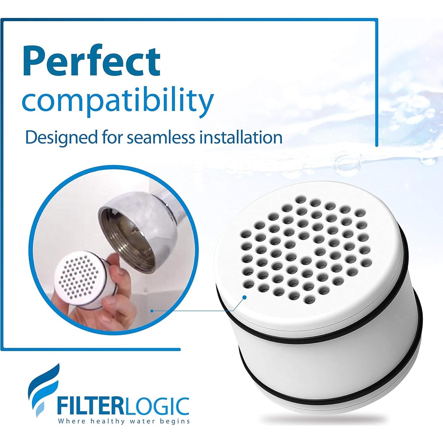 Filtro de agua para ducha Filterlogic WHR-140 KDF 3 unidades