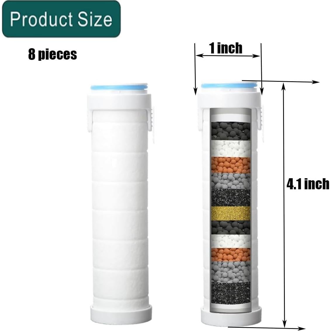 Filtro de Ducha Reemplazo xianshengle 8 Cartuchos 10,41 cm