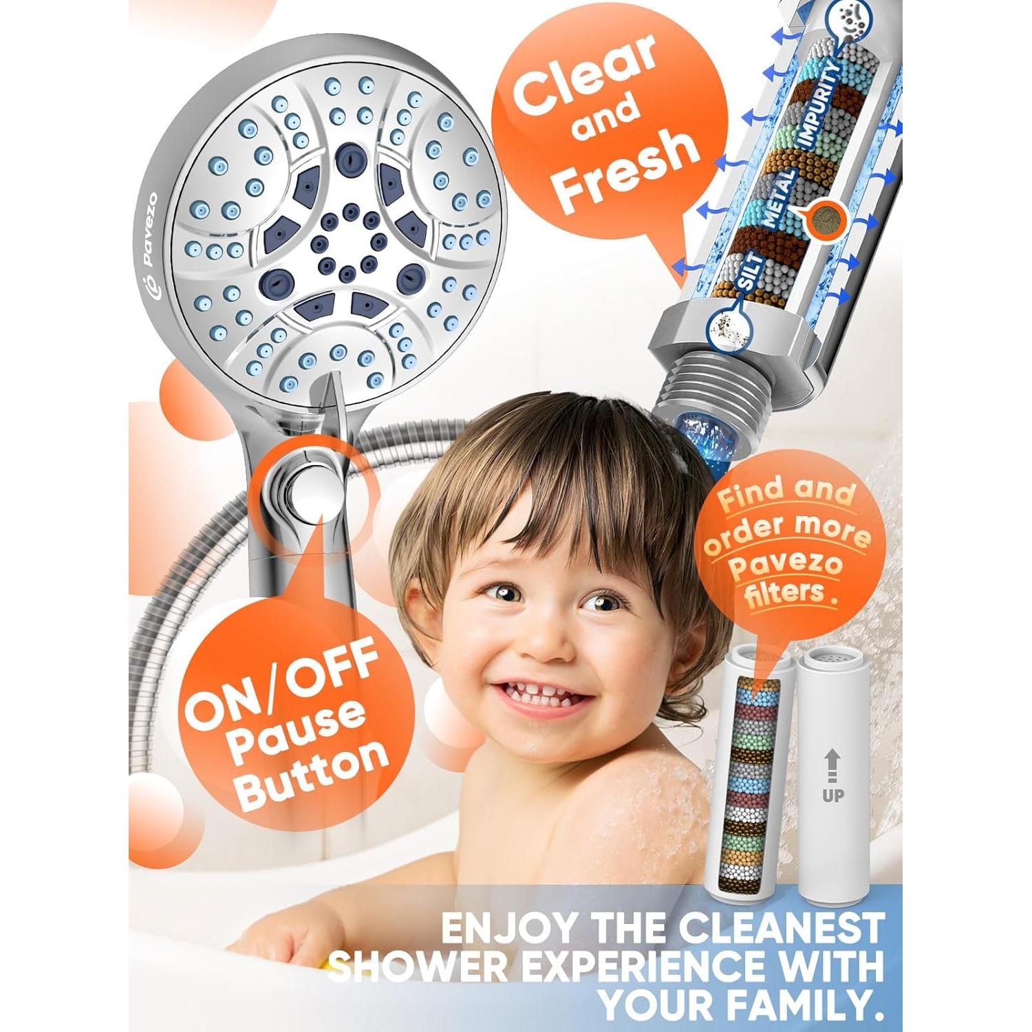 Cabezal de Ducha de Mano Pavezo 10 Modos Cromo Premium