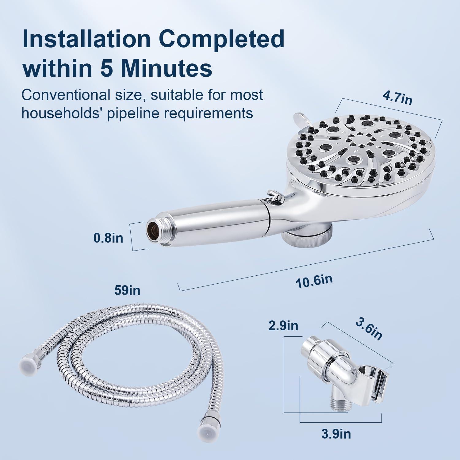 Cabezal de Ducha Filtrado POCALAND 10 Modos Alta Presión
