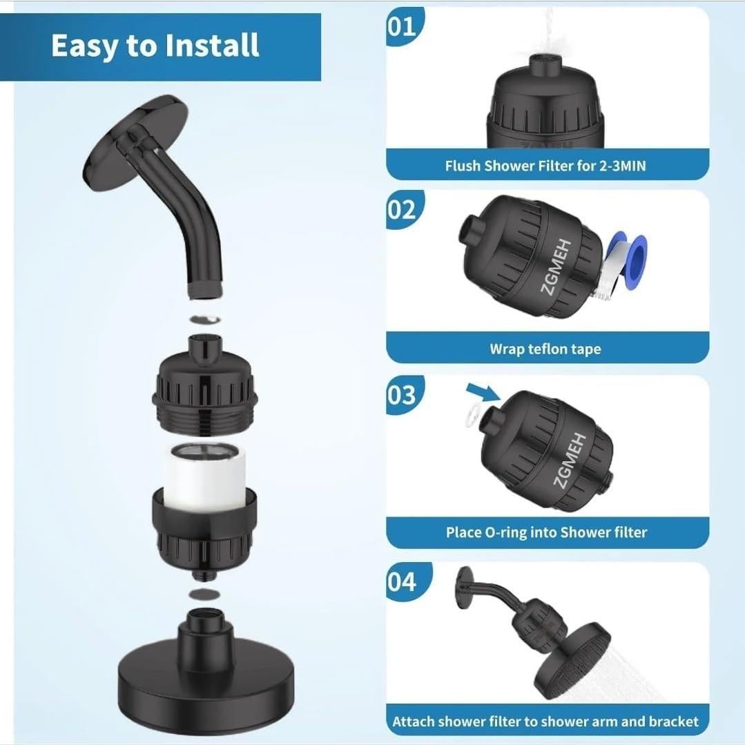 Filtro de Ducha ZGMEH 20 Etapas - Agua Dura y Cloro