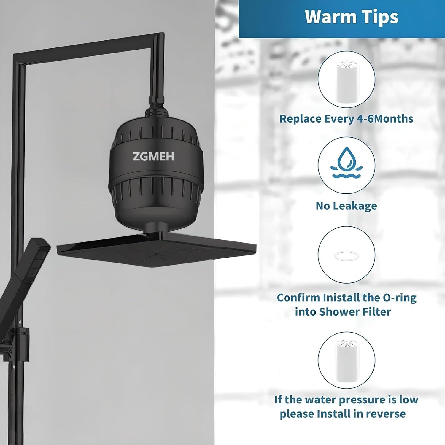 Filtro de Ducha ZGMEH 20 Etapas - Agua Dura y Cloro