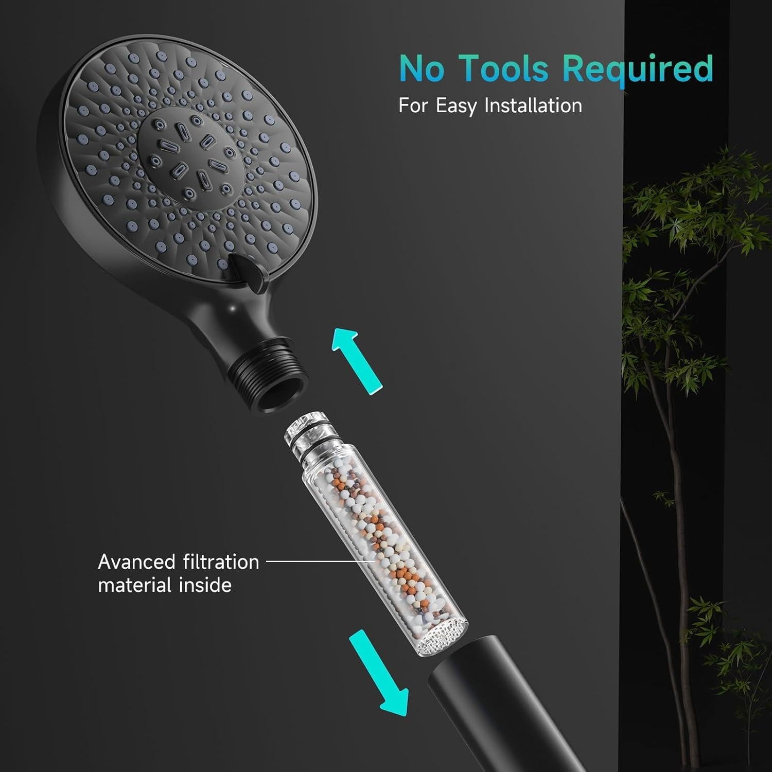 Filtro de Ducha SR SUN RISE con 2 Reemplazos para Agua Dura