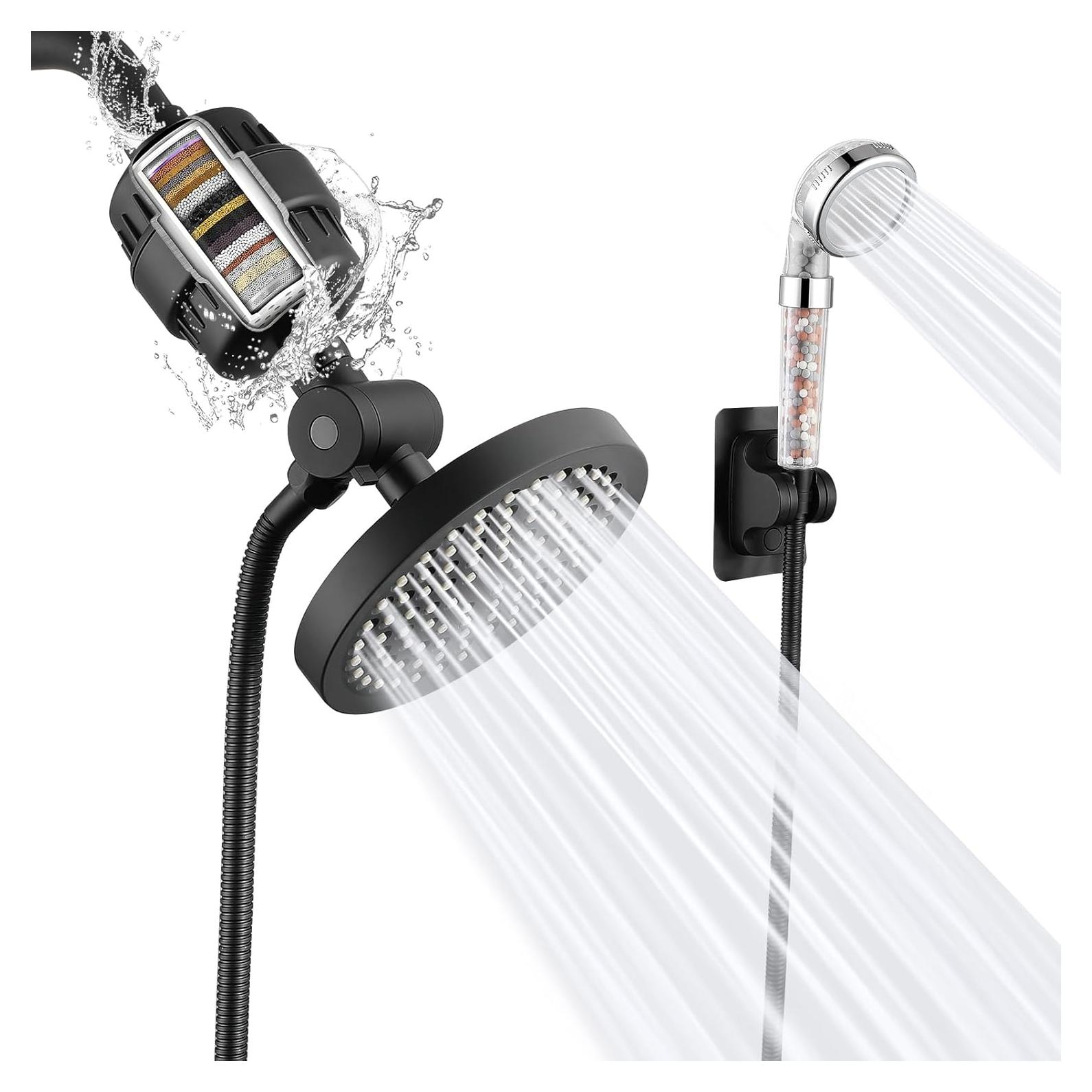 Cabezal de Ducha Filtrada Eolax 6" Redondo con Ducha de Mano