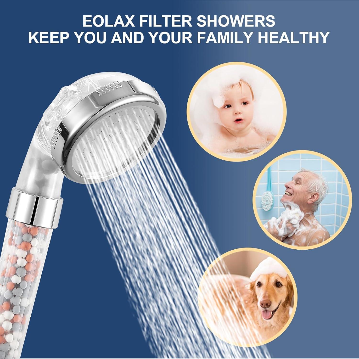 Cabezal de Ducha Filtrada Eolax 6" Redondo con Ducha de Mano