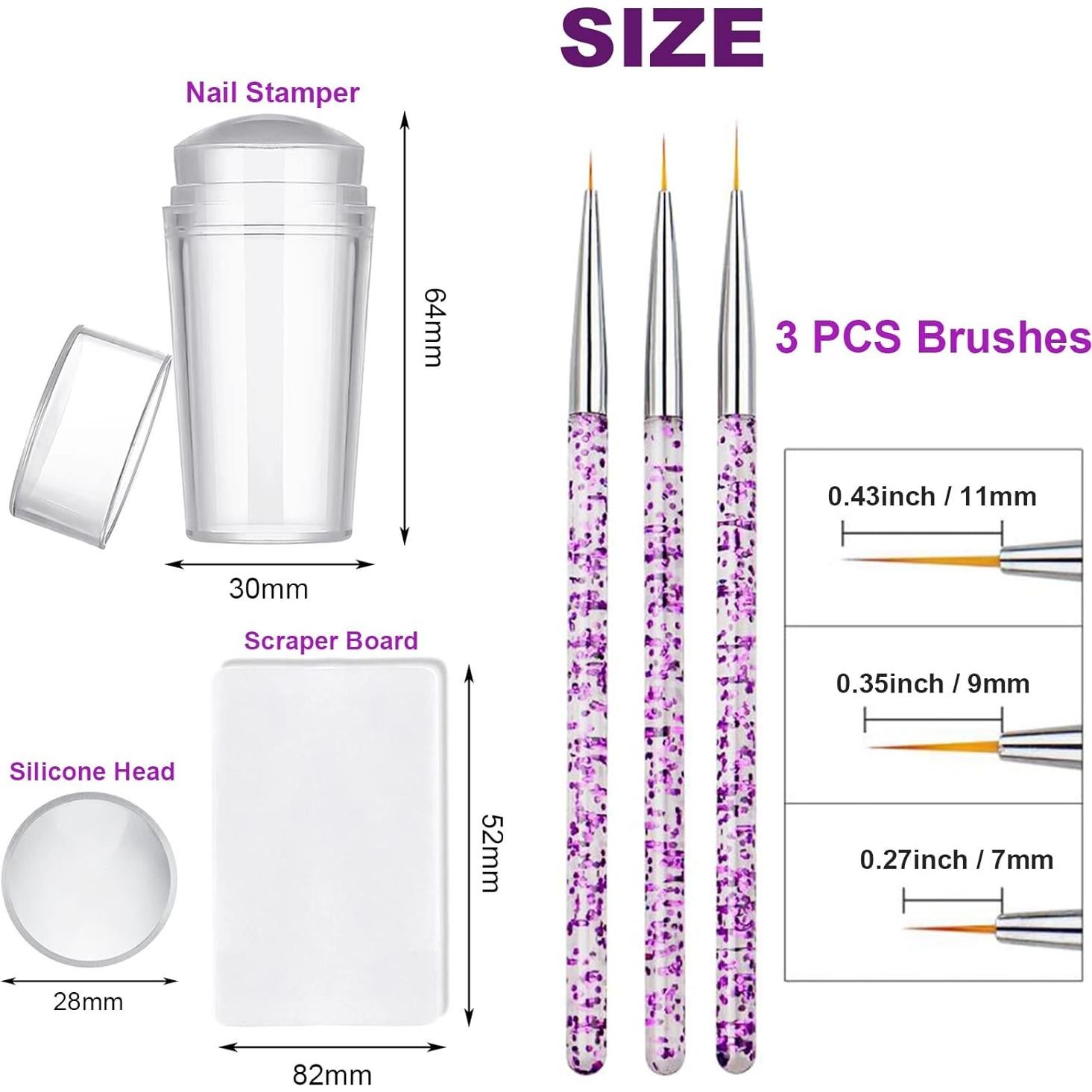 Sellador de Uñas KAYZON con Pinceles para Manicura Francesa