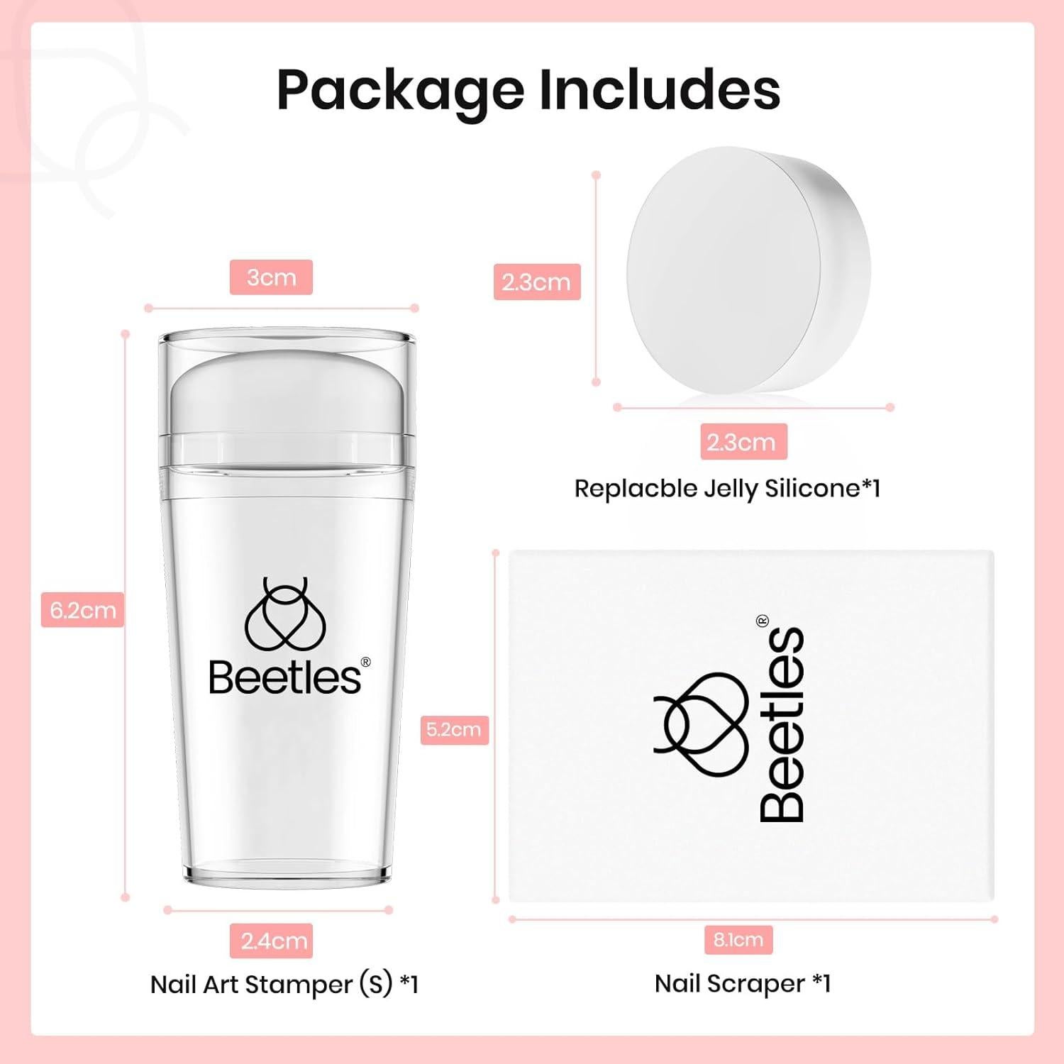 Kit de Estampado de Uñas Beetles 3 Piezas con Raspador