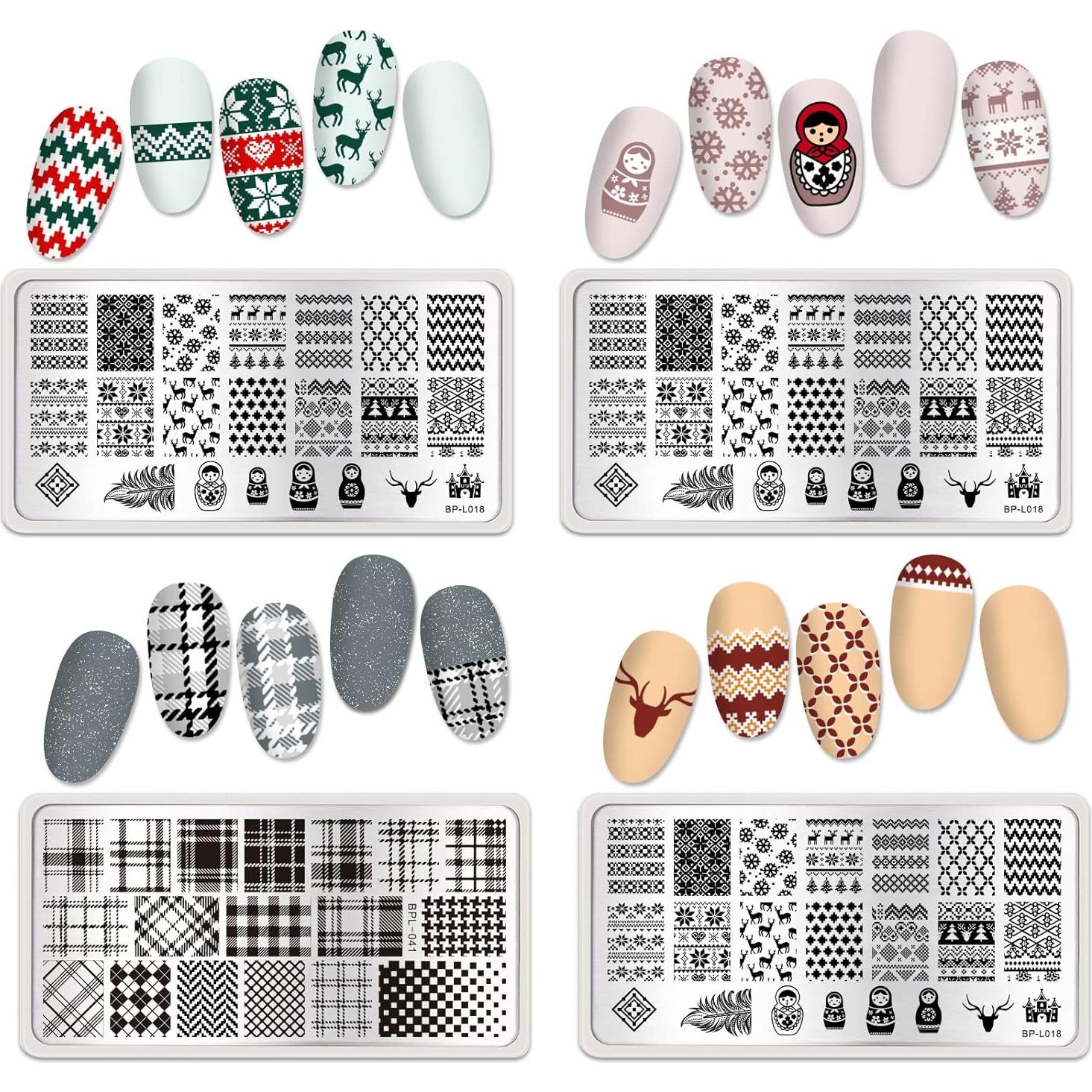 Juego de Placas de Estampado de Uñas Born Pretty 8PCS