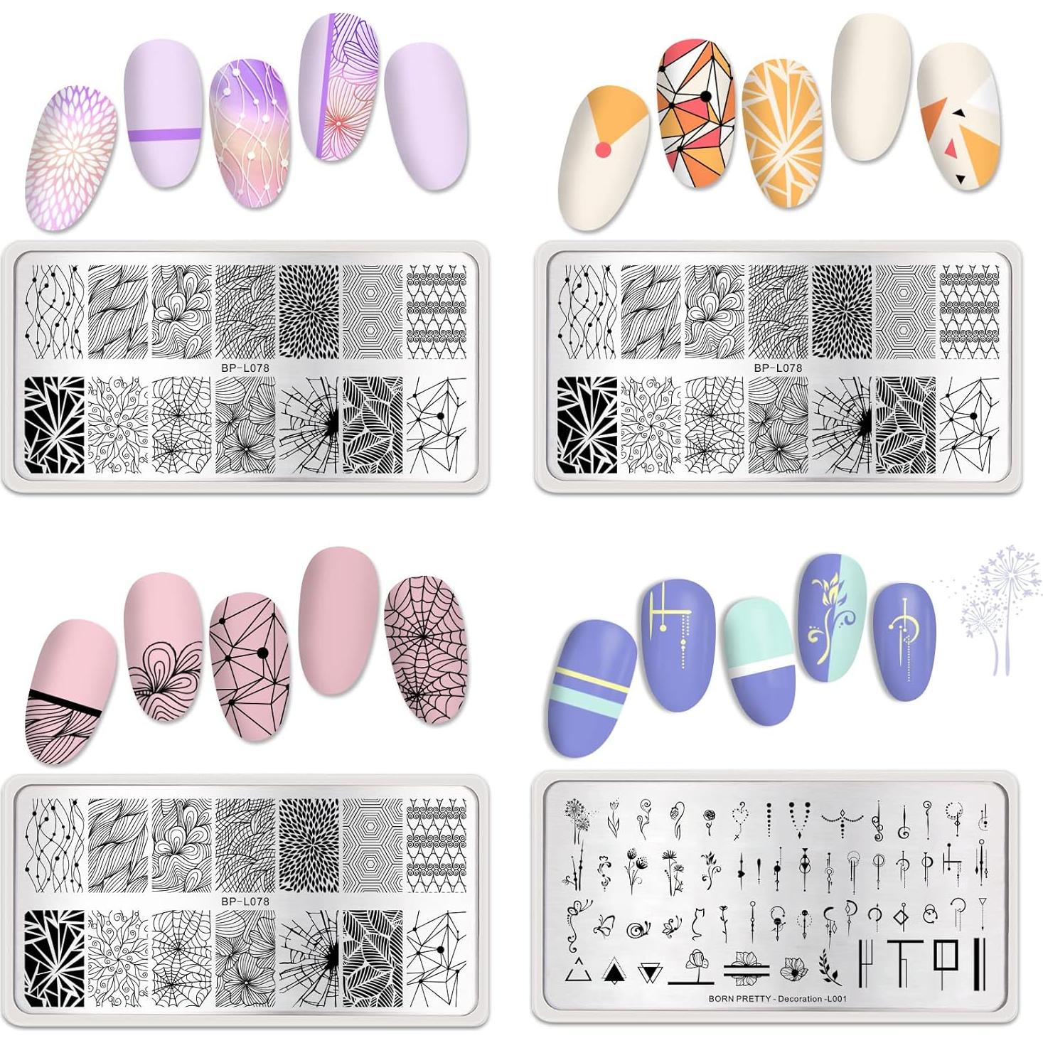 Juego de Placas de Estampado de Uñas Born Pretty 8PCS