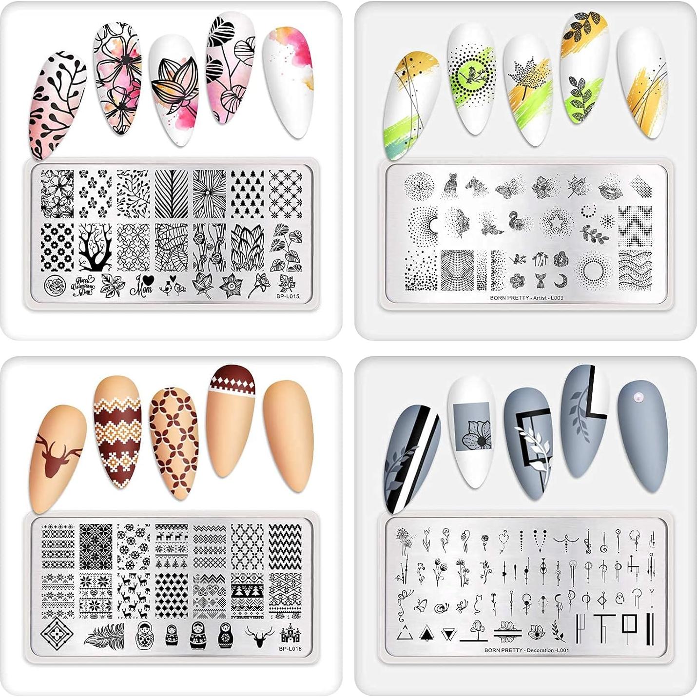 Juego de Placas de Estampado de Uñas Born Pretty 8PCS