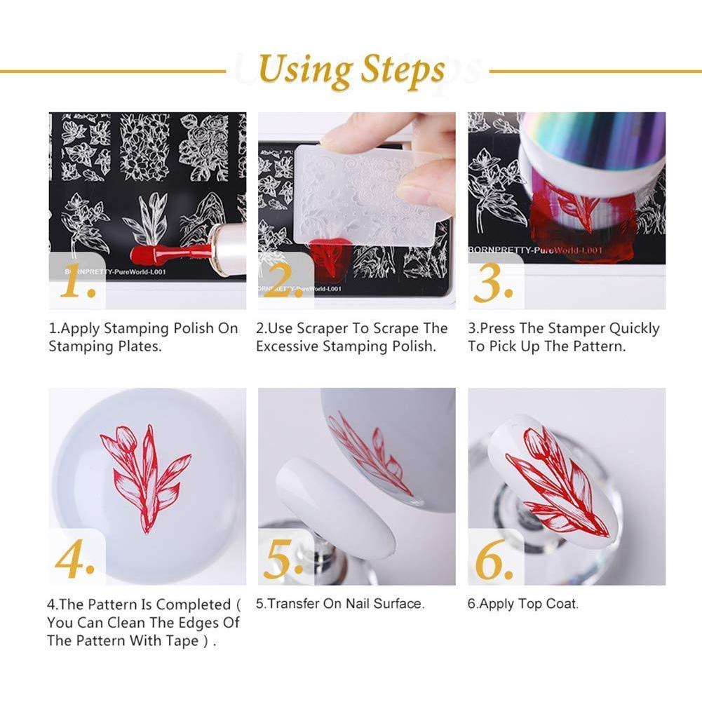 Juego de Placas de Estampado de Uñas Born Pretty 8PCS