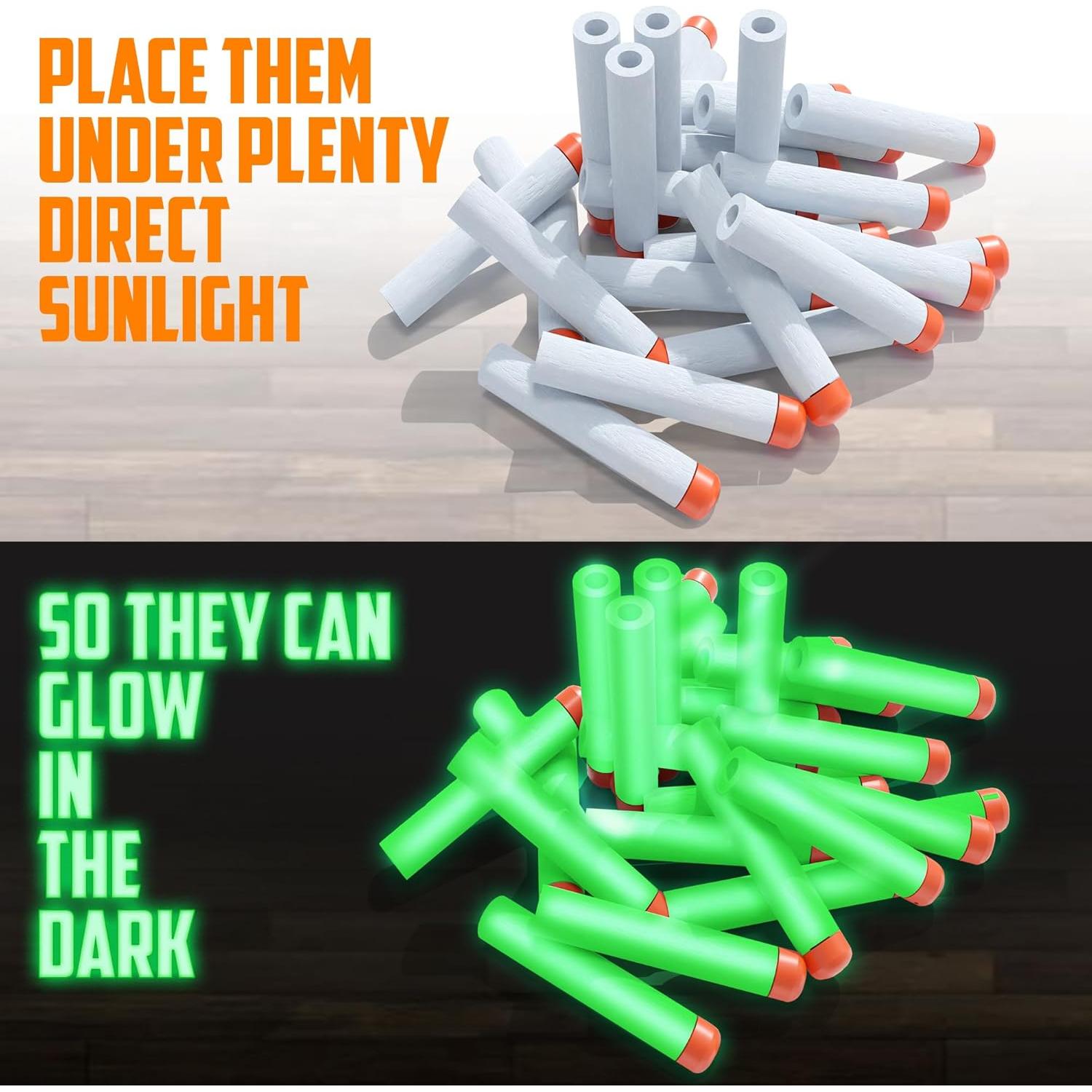 Dardos de Espuma Ray Squad 300 Piezas Brillan en la Oscuridad