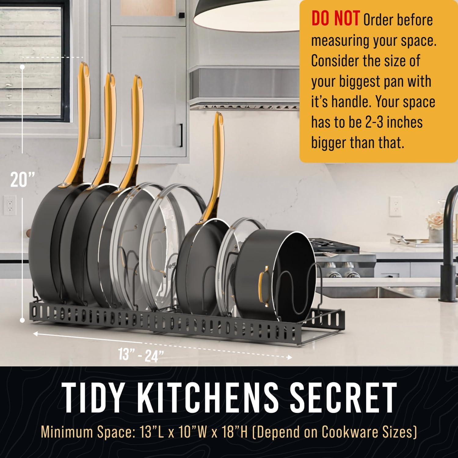 Organizador de Sartenes y Ollas Norcalway Ajustable 11 Divisores