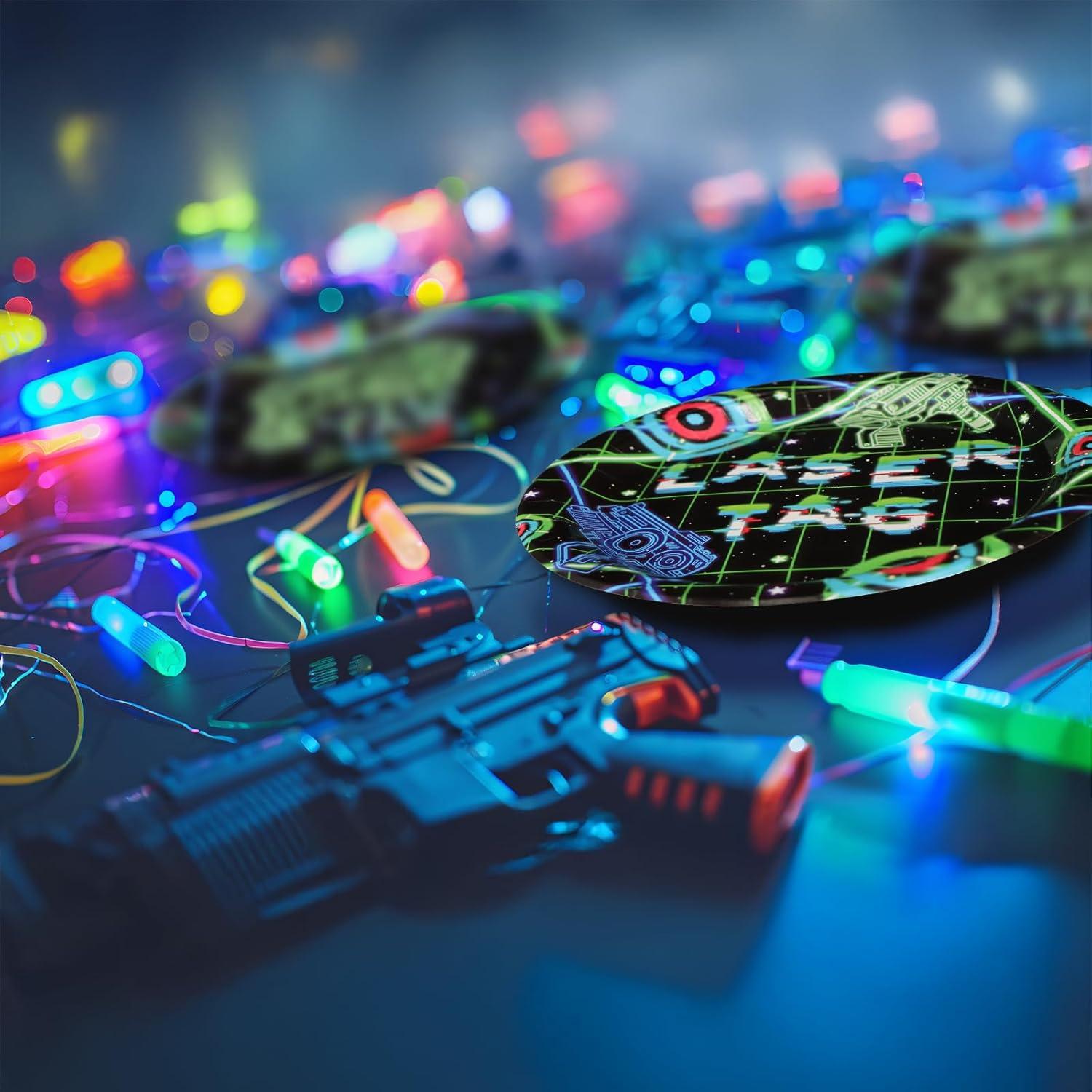 Platos y Servilletas Laser Tag SamPartyShop para 20 Invitados