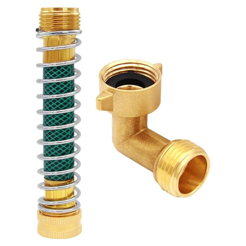 Conector de manguera de bronce Uenede 3/4" GHT codo 90°