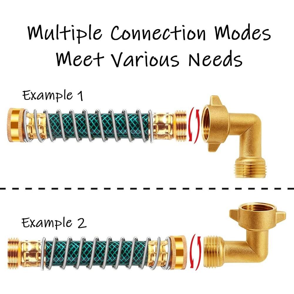 Conector de manguera de bronce Uenede 3/4" GHT codo 90°