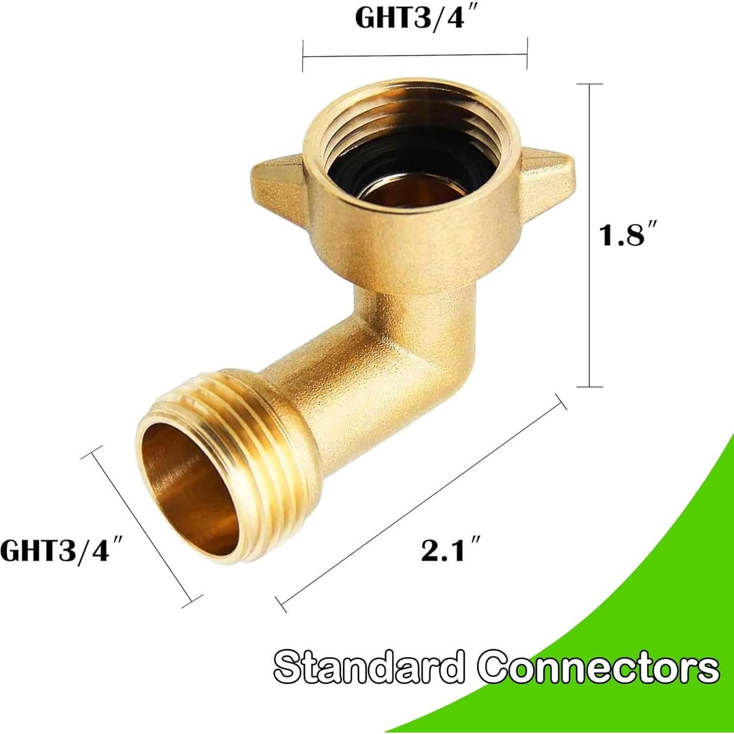 Paquete de 2 Conectores de Manguera de Jardín LIULO 90°