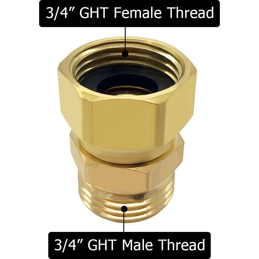 Adaptador Giratorio Hooshing 3/4" GHT Jardín Latón