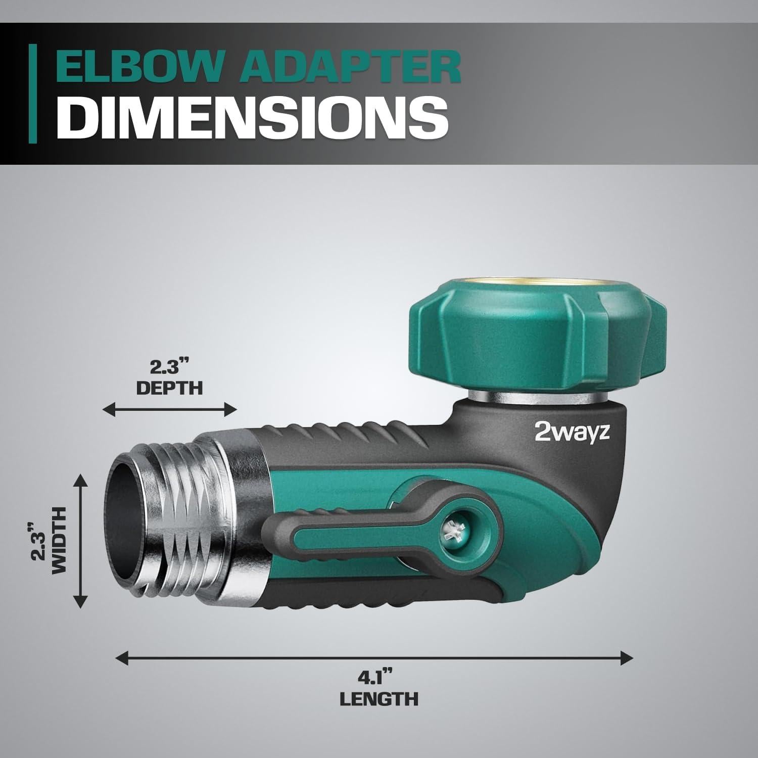 Adaptador de Codo de Manguera 90° 2WAYZ - Válvula de Cierre Metálica