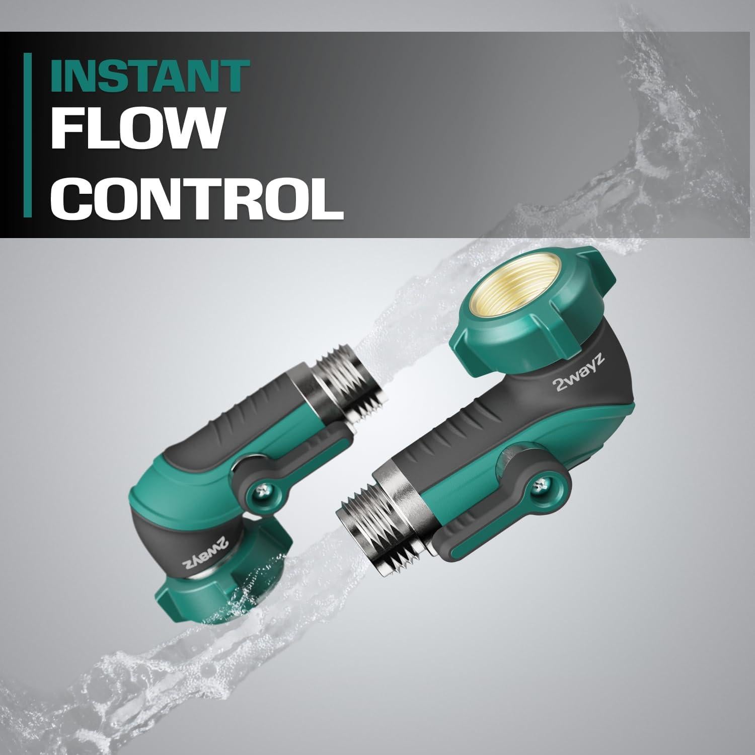 Adaptador de Codo de Manguera 90° 2WAYZ - Válvula de Cierre Metálica