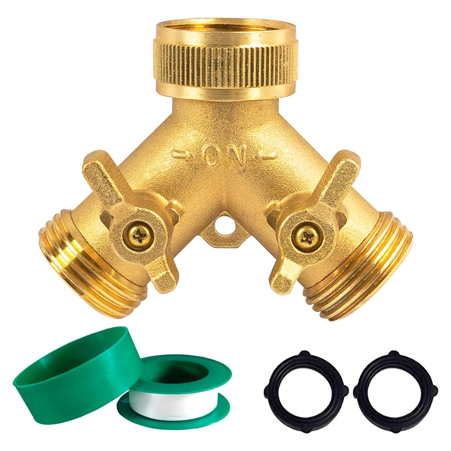 Divisor de Manguera de Jardín Hourleey 2 Vías Latón