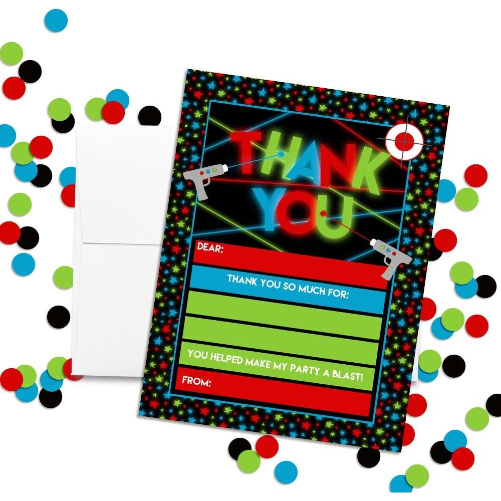 Tarjetas de Agradecimiento Laser Tag Amanda Creation 10 Pzas