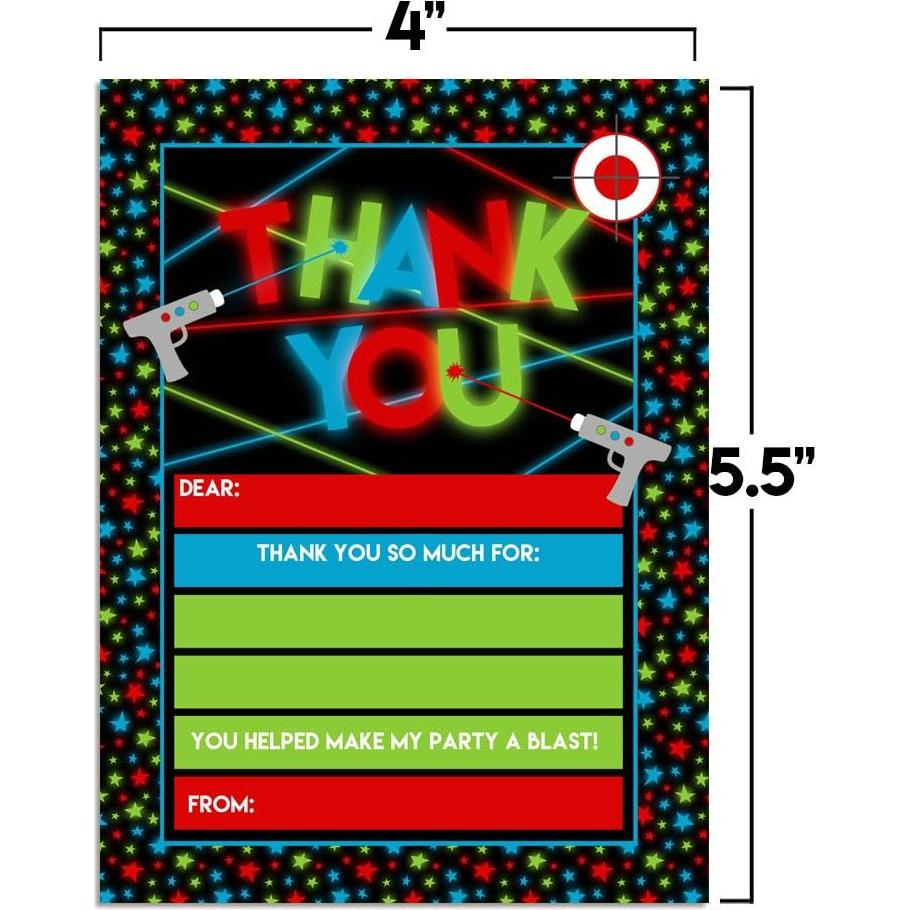 Tarjetas de Agradecimiento Laser Tag Amanda Creation 10 Pzas