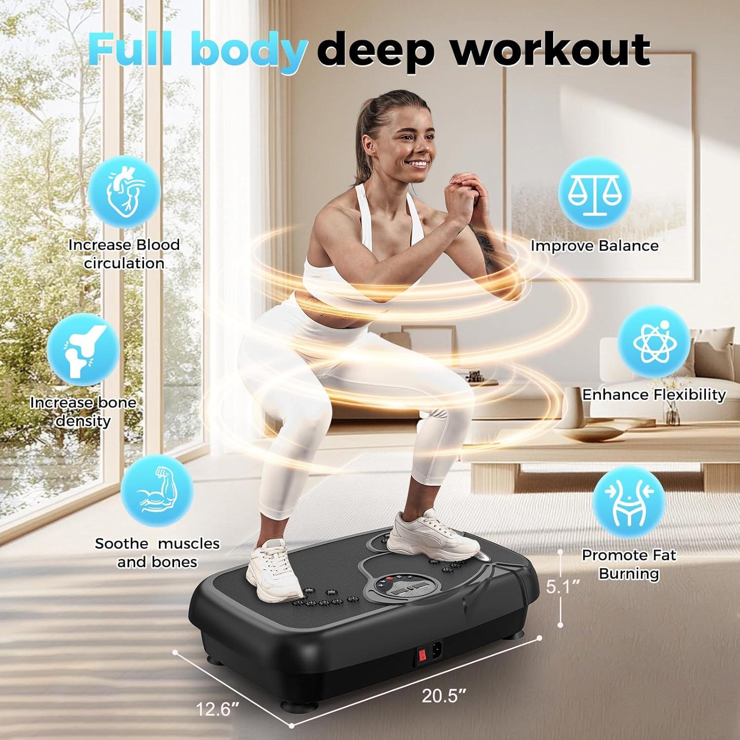 Plataforma Vibrante RELIFE BVP-320 con Bandas de Resistencia