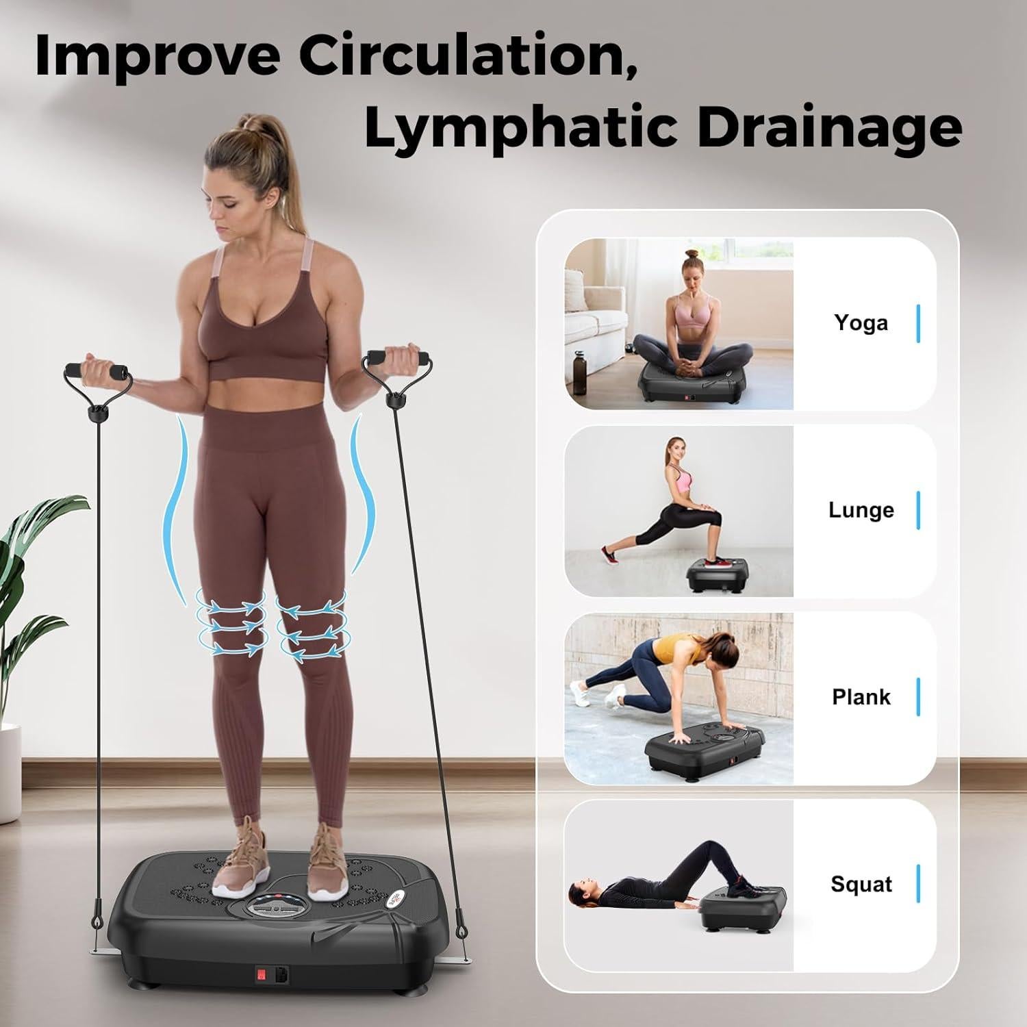 Plataforma Vibrante RELIFE BVP-320 con Bandas de Resistencia