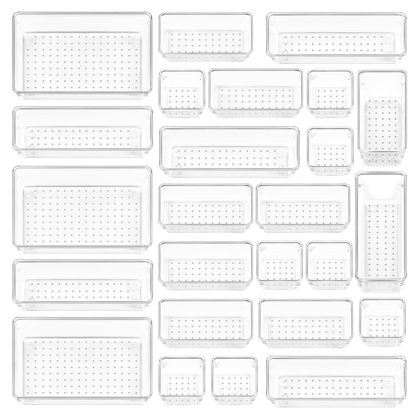 Vtopmart 25 PCS Organizadores de Cajones Plástico Transparente
