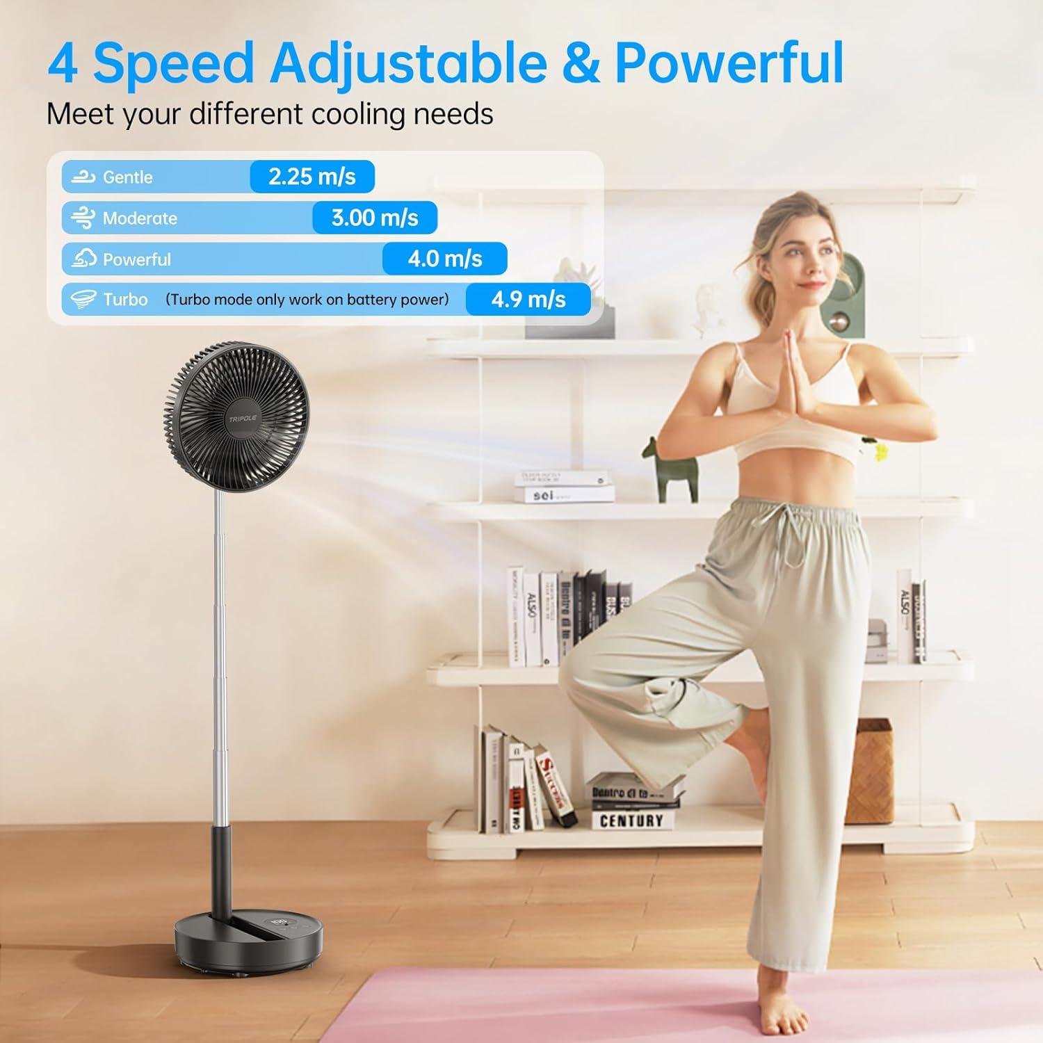 Ventilador de Pie TriPole KW64 Oscilante Recargable 8000mAh