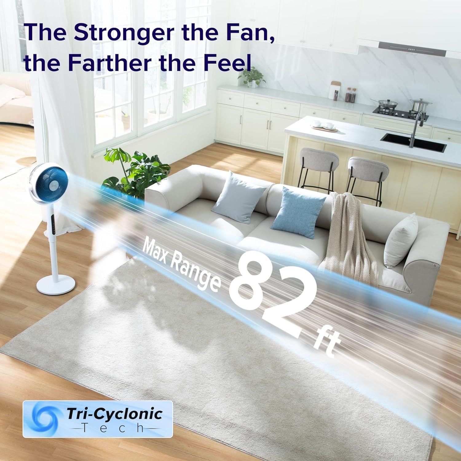 Ventilador de Pie Levoit CirculAir 908 CFM, Silencioso 20dB, 9 Velocidades