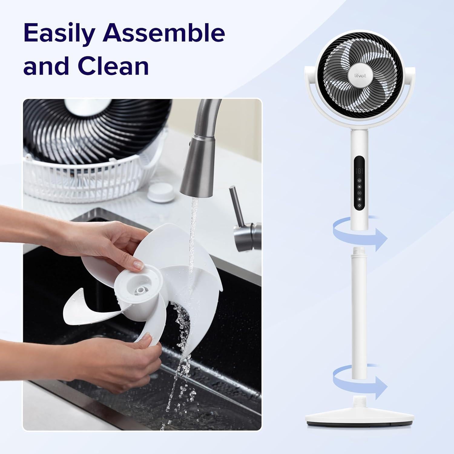 Ventilador de Pie Levoit CirculAir 908 CFM, Silencioso 20dB, 9 Velocidades