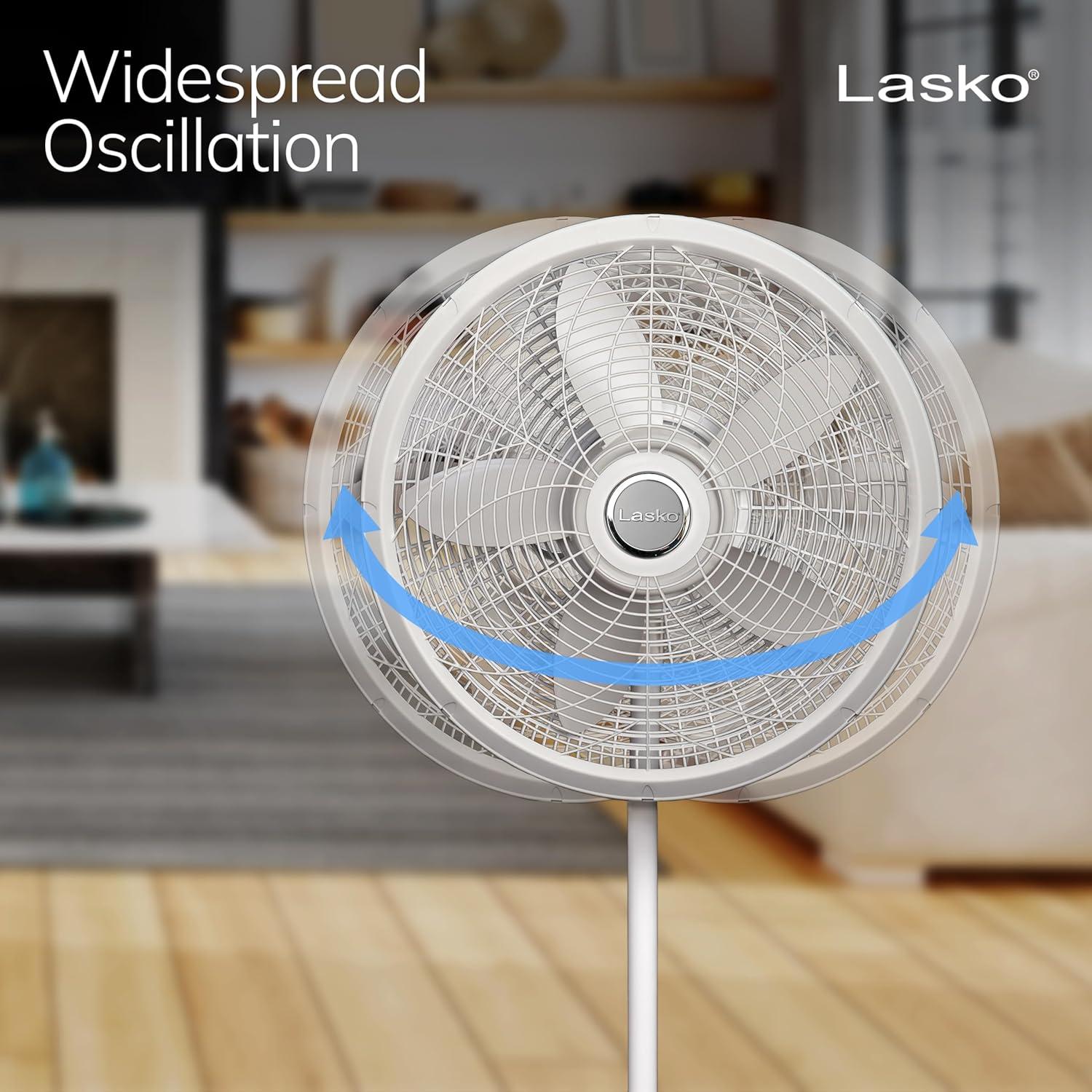 Ventilador de Pedestal Oscilante Lasko 1820 - 3 Velocidades, 50.8 cm