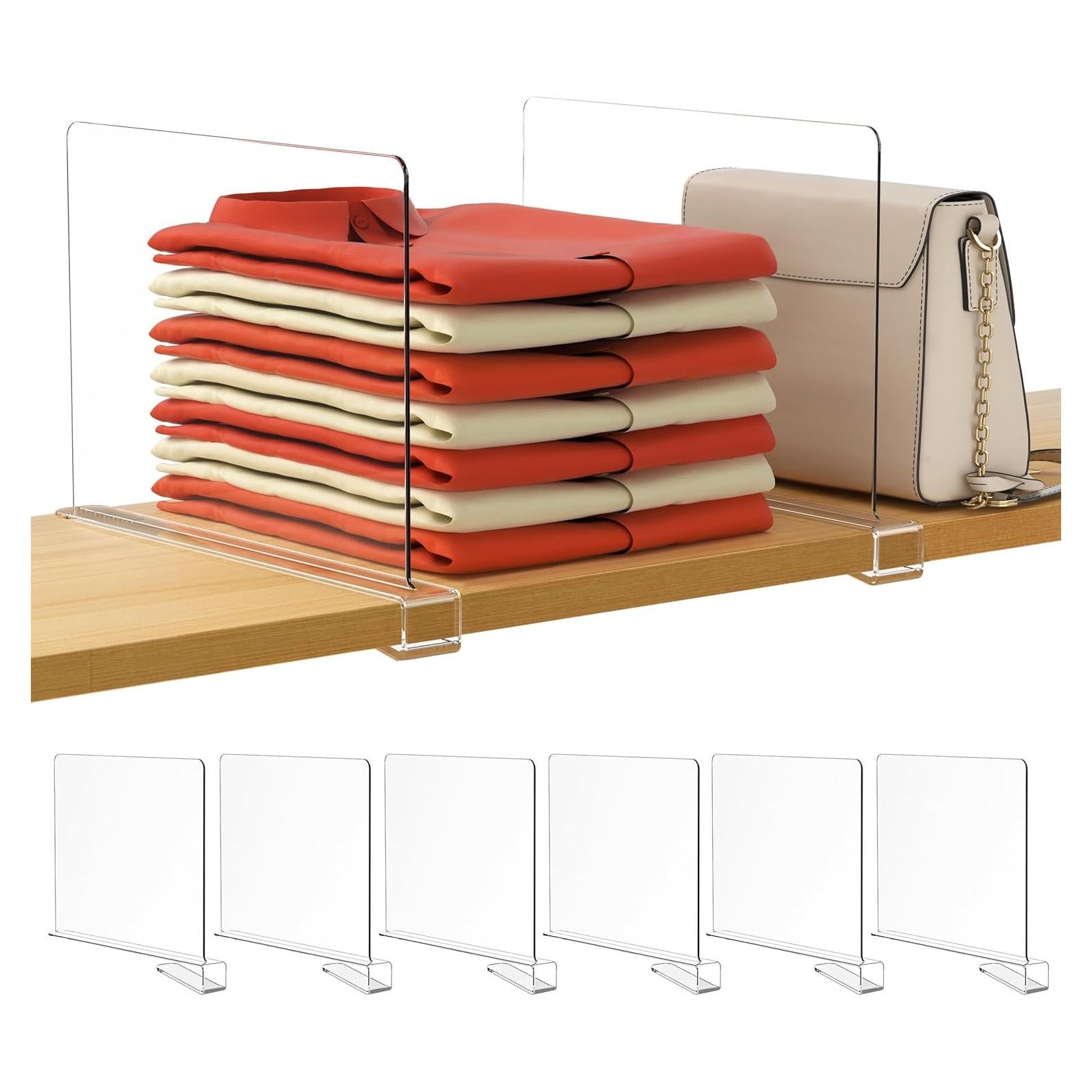 Organizadores de Closet HBlife 6 PCS Transparentes 28,66 cm